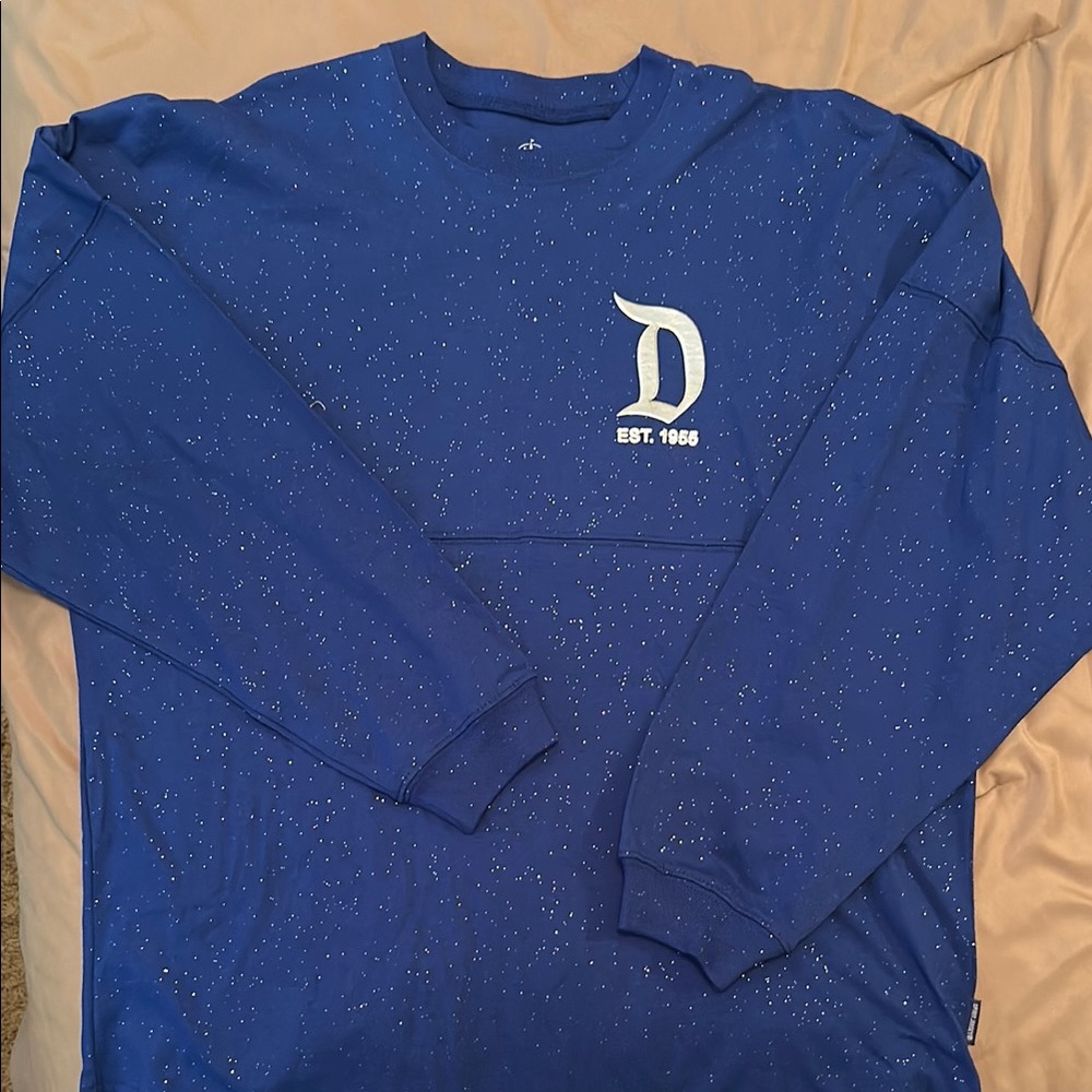 Disney Blue Speckled Disneyland Resort Sweatshirt